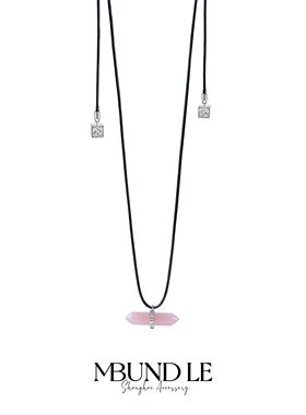 摩邦珠宝六棱镜-青色粉色棕色项链时尚女款