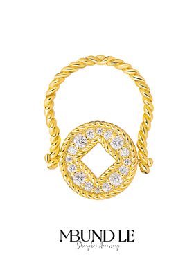 摩邦珠宝百赚无忧-铜钱戒指女款时尚