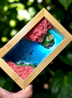 手工桃花岛鲸鹿小夜灯