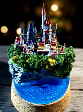 手工欧洲城堡微缩景观手办摆件