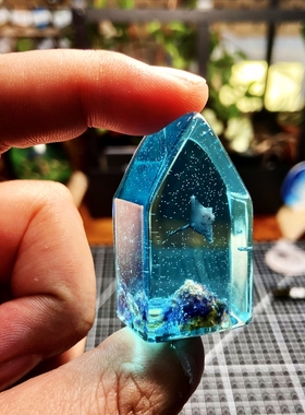 纯手工古文明遗迹深海潜水员滴胶尖塔形吊坠钥匙扣特价包邮