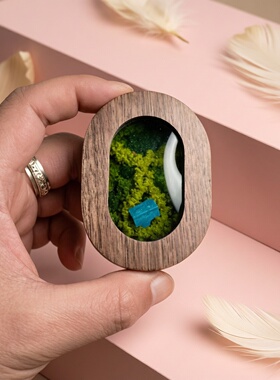 纯手工美龄宫微景观胡桃木戒指盒