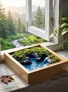 纯手工微缩景观竹盒夜灯扩香器