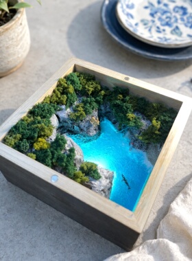 简约手工海洋风景桌面摆件氛围灯