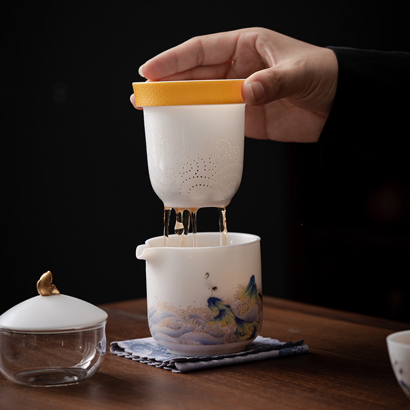 渡景山房户外喝茶装备便携式旅行茶具套装快客杯一壶二杯三杯功夫 - 图3