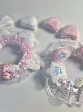 毛绒迷你猫耳DIY发饰材料