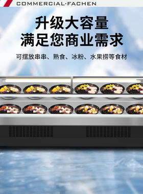 法臣台式冷藏展示柜移动三轮车户外冰箱摆摊烧烤炸串卧式保鲜柜