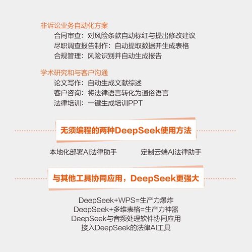 官方旗舰店 法律人的第一本DeepSeek操作指南 手把手教你打造高效的AI法律助手 杜欣宜 等 著 法律人DeepSeek操作实用指南 - 图3