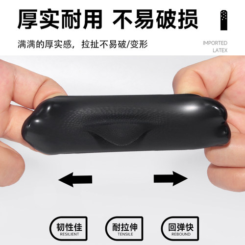 进口加厚防滑手指套黑色乳胶一次性电子工业防护点钞耐磨指头护套 - 图0