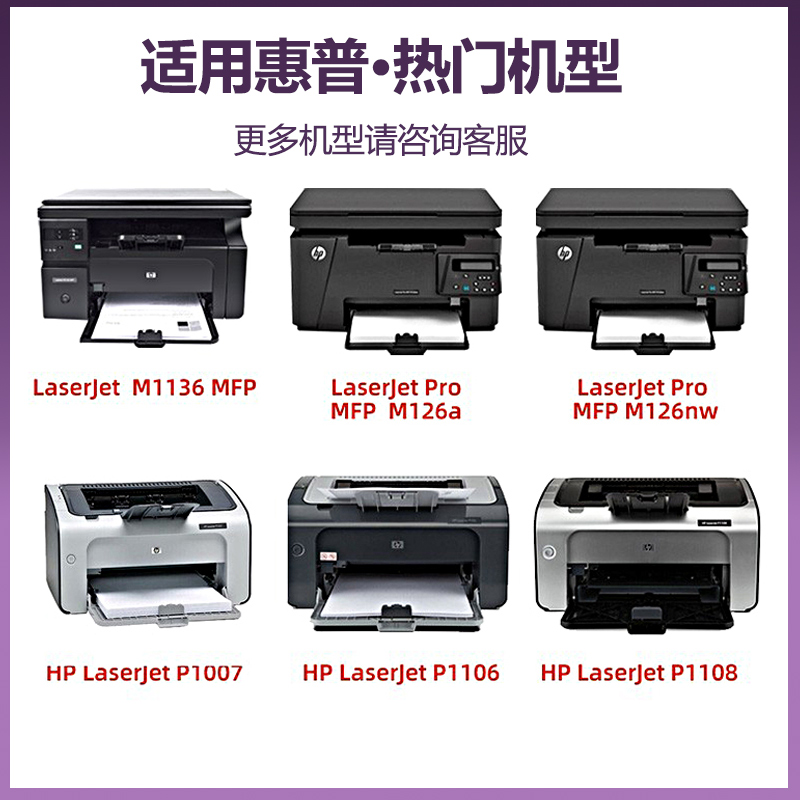 【1万页】惠普388a硒鼓m1136易加粉P1007 m1213nf mfp m126a/nw p1106 hp1108打印机晒鼓原装品质碳粉盒88a - 图0