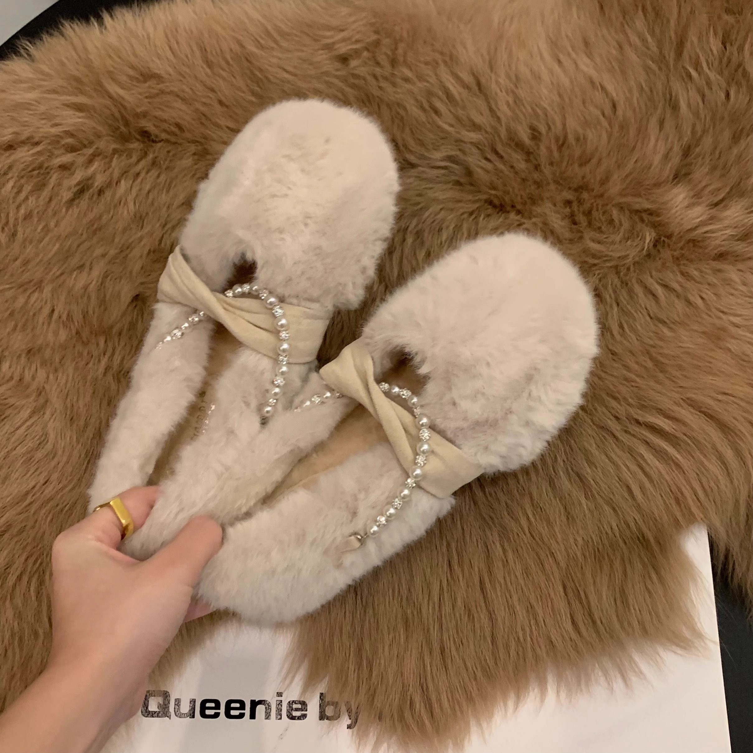 网红平底毛毛鞋女鞋子外穿2025年新款秋冬季加绒保暖豆豆棉鞋单鞋,淘宝优惠券,粉丝福利购,淘宝优惠卷