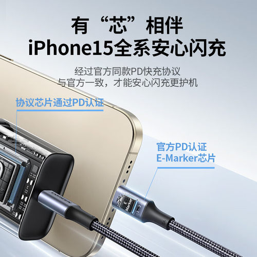 绿联双头TypeC数据线PD100W快充CtoC充电线短0.5米加长3米编织5A适用苹果小米华为三星安卓手机平板Mac笔记本 - 图0