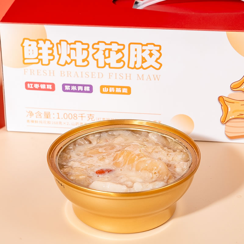 六栗枣农 鲜炖花胶即食牛奶鱼胶滋补品溯源胶原蛋白营养餐168g*6 - 图1