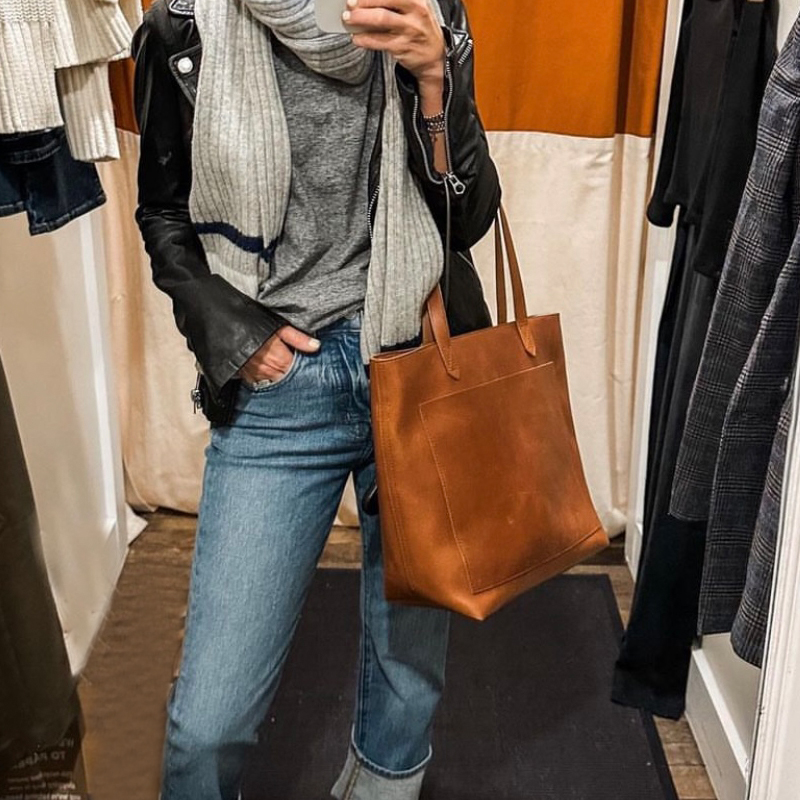 美国正品代购Madewell  tote中号托特包女包牛皮单肩包斜跨手提包