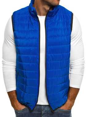 ZOGAA Men's Fashion Stand Clar Waistcoat Sleeveless Cotton