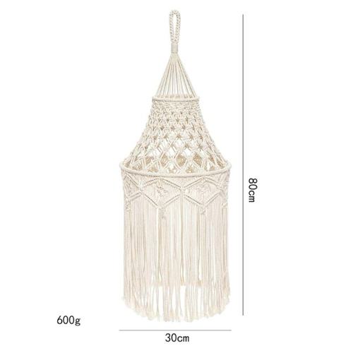 Hand-knitted Lampshade Macrame Tapery Tassel Hanging Lamp - 图1