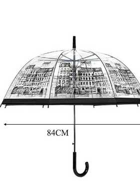 Transparent Little Beard Long Handle Umbrella Super Light Ca