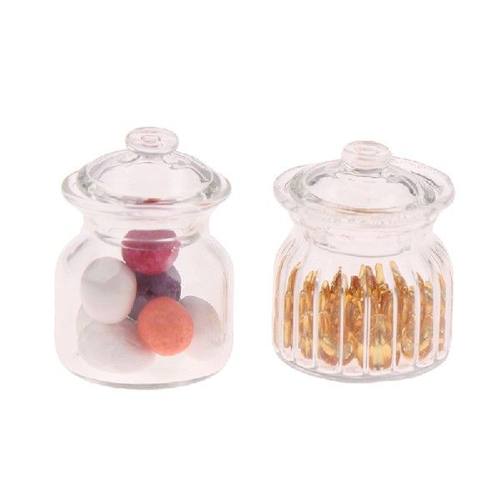 1PCS Classic 1/12 Scale Miniature Dollhouse Glass Candy Jar - 图3