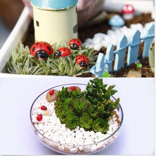 100pcs/set Cute Resin Crafts Decorations Miniature Ladybug - 图2