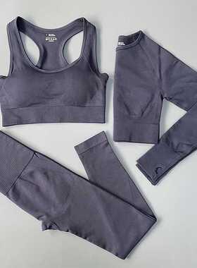 2//4pcs Seamless Yoga Set Women Gym Clothes Sportswear Yoga