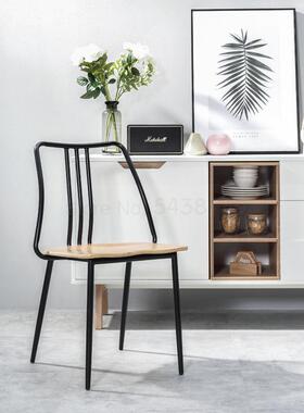 Nordic iron chair modern minimalist home backrest dining