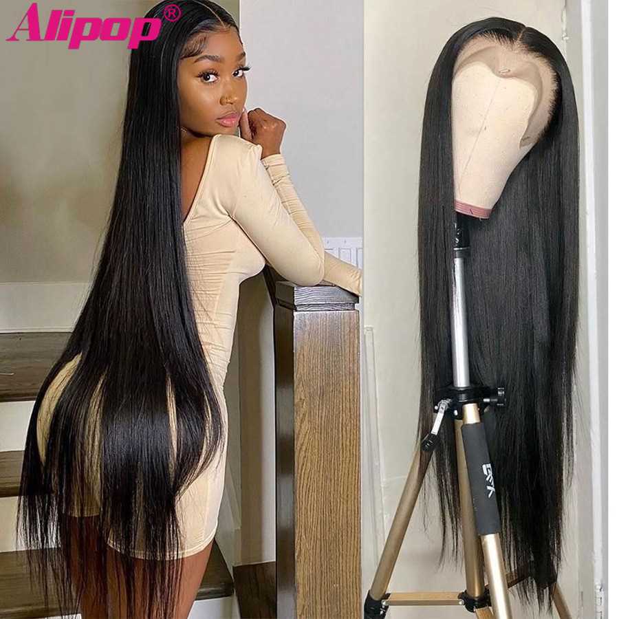 30 32 Inch 250%Straight Lace Front Wig Bone Straight Human H - 图2