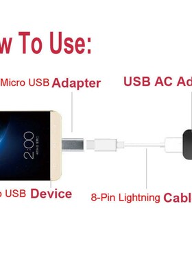 8Pin Female To Micro USB Male Adapter Converter For Android