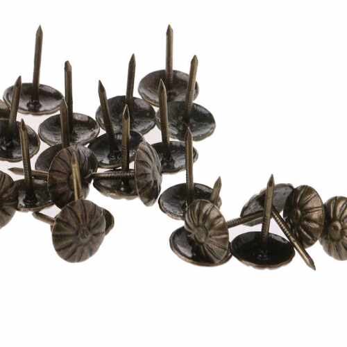 100pcs Antique Brass Upholstery Nails Tack Stud Pushpin Door - 图3