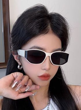 曲面屏猫眼墨镜2025新款女潮流高级感UV400防晒防紫外线太阳眼镜