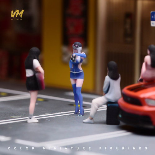 VM 1/64  蓝衣摄影美女 微缩场景模型搭配3D彩色打印人偶模型 - 图1