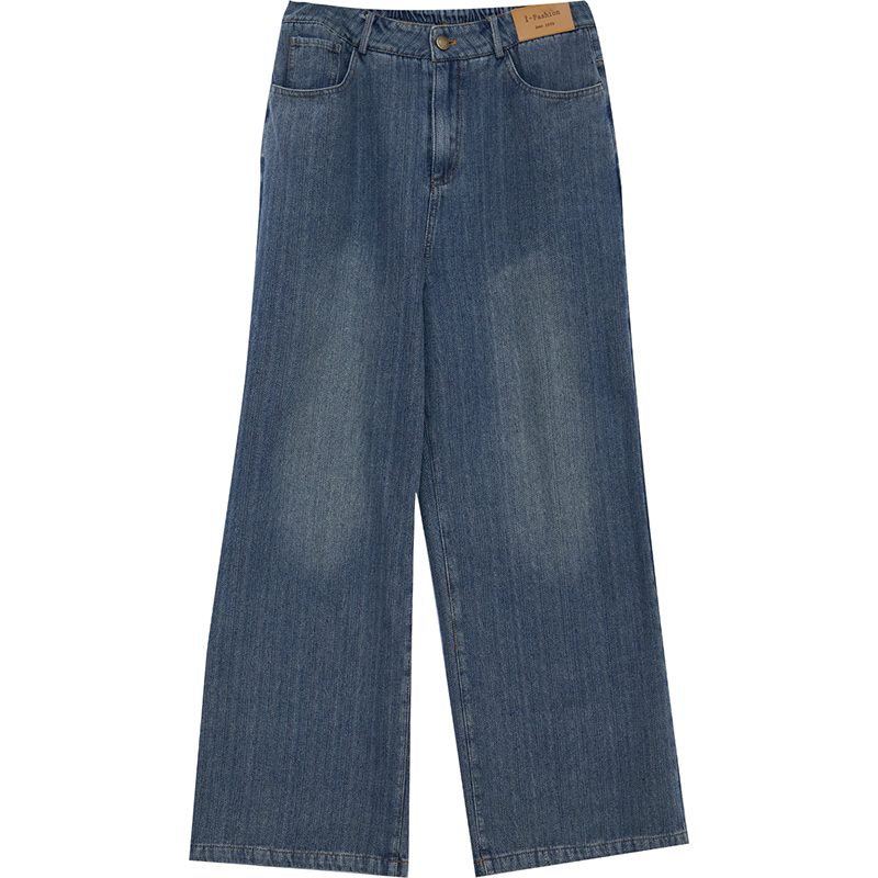 DM100大码女装微胖mm冬显瘦高腰遮胯直筒裤内里磨毛牛仔裤裤子 - 图3