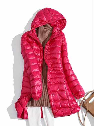 Woman Duck Down Jackets Autumn Winter Ultralight Hooded Wome - 图3