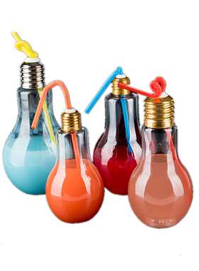 1pc Creative Bulb Water Bottle Brief Fashion Cute Milk