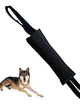 Black Dog Bite Tug Toy Linen K9 Tug Toy With Two Handles