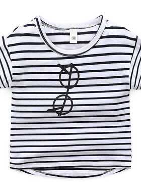 High quality 2022 kids T-shirt Summer boys girls stripe Prin