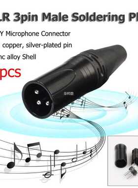1Pc XLR 3Pin Male  Audio Cable Microphone Connector Solde
