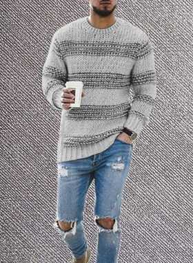 2022 New Men's utumn Striped Sweters Pullovers Mle Csul