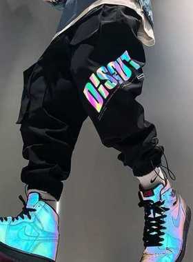 Men's Casual Cargo Pants Men Black Korean Harem Pants nd Loo