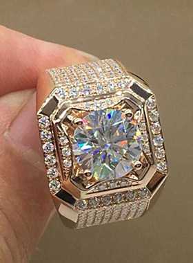 FDLK Luxurious Men's Rose Gold Natural Birthstone Crystal