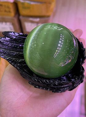 1pc High quality White Resin Crystal Ball Base Feather Wing