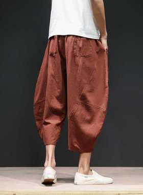 2022 Summer Male Cross Pants Loose Korean Casual Pants Men S