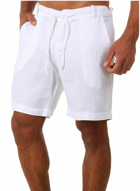 2022 New Men's Casual Fashion Flax High Quality Shorts Linen