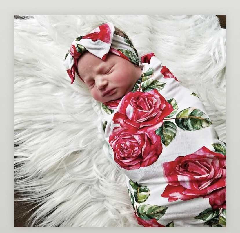 Newborn Baby Turban Cotton Beanie 0-6M Infant Baby Swaddle B - 图2