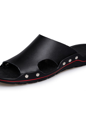 Men's Leather Sandals 2021 Summer Qualty Beach Slppers Cas