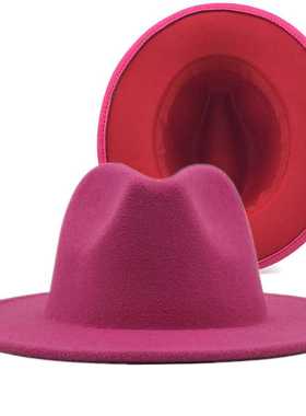 red bottom fedoras men`s cap Jazz Hats Cowboy Hat For Women