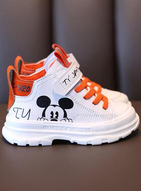 Autumn Winter Mickey mouse Boys Cotton Child sneakers Warm K
