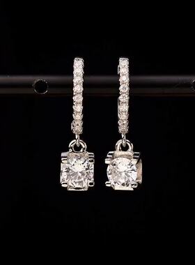 Moissanite Drop Earrings for Women Classic Four Claws S925 S