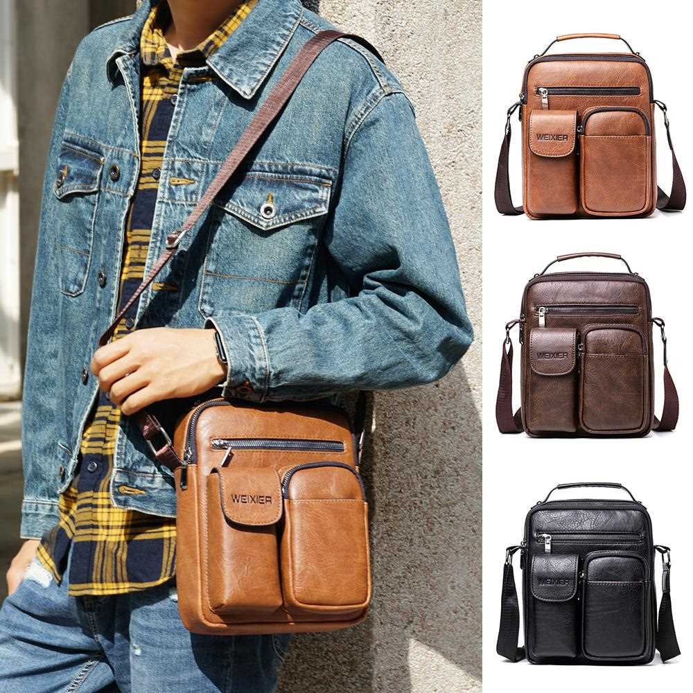 Men Briefcase Bag High Business Famous Brand Leather Shoulde - 图0