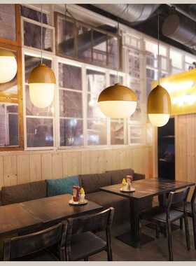 Wood LED Pendant Lamp Living Room Bedroom Nut Pendant Light