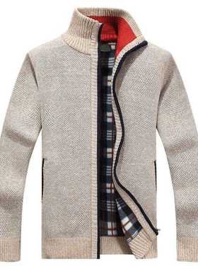 2022 New Men's Sweaters Autumn Winter Warm Zipper Cardigan S